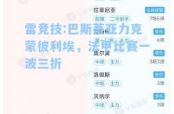 雷竞技:巴斯蒂亚力克蒙彼利埃，法甲比赛一波三折