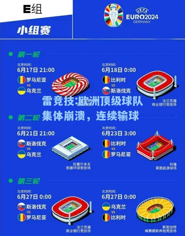 欧洲顶级球队集体崩溃，连续输球