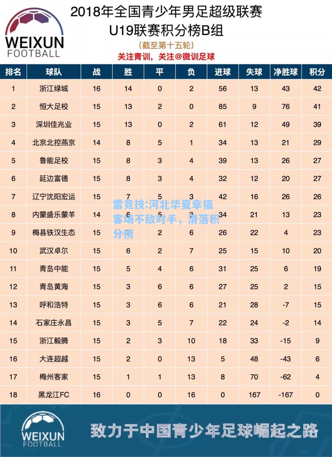 河北华夏幸福客场不敌对手，滑落积分榜